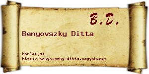 Benyovszky Ditta névjegykártya